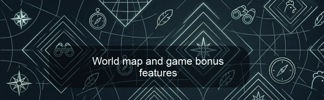 World map and game bonus features